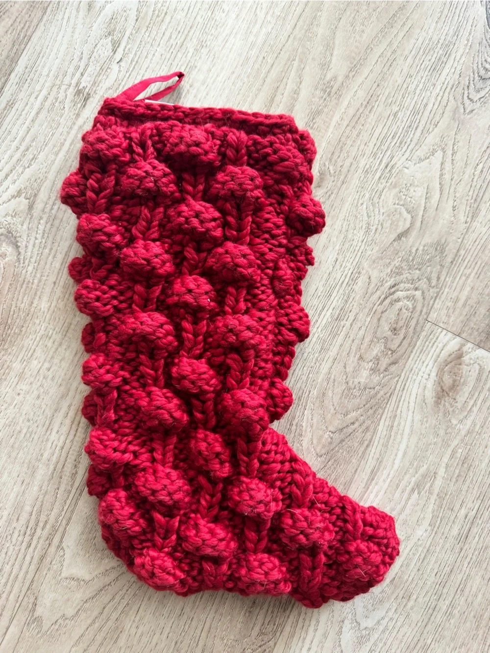 West Elm Chunky Red Knit Stocking